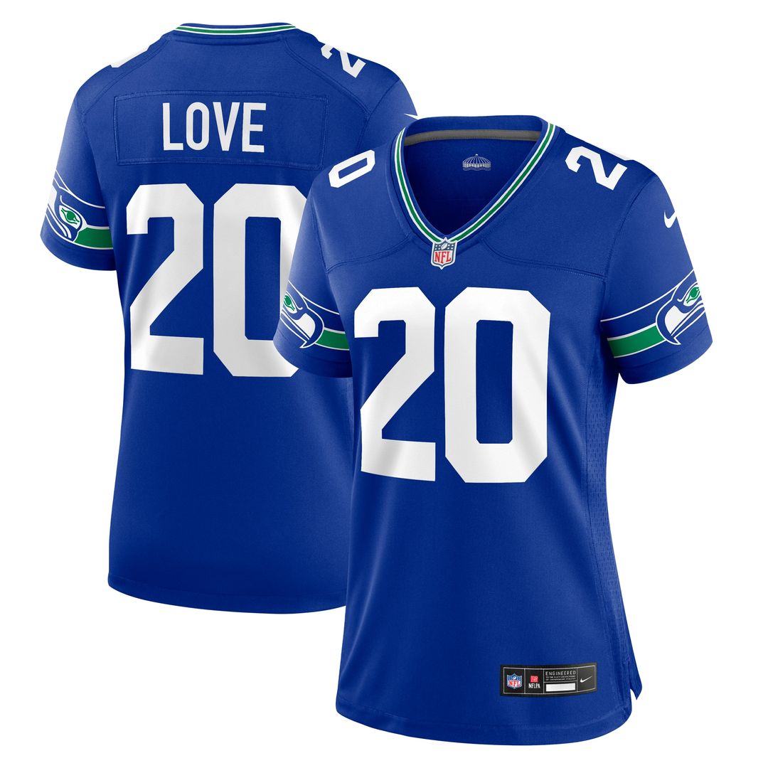 Julian Love Seattle Seahawks Nike Women's Throwback Player Game Jersey - Royal Official NFL Team Apparel Football Fan Gear