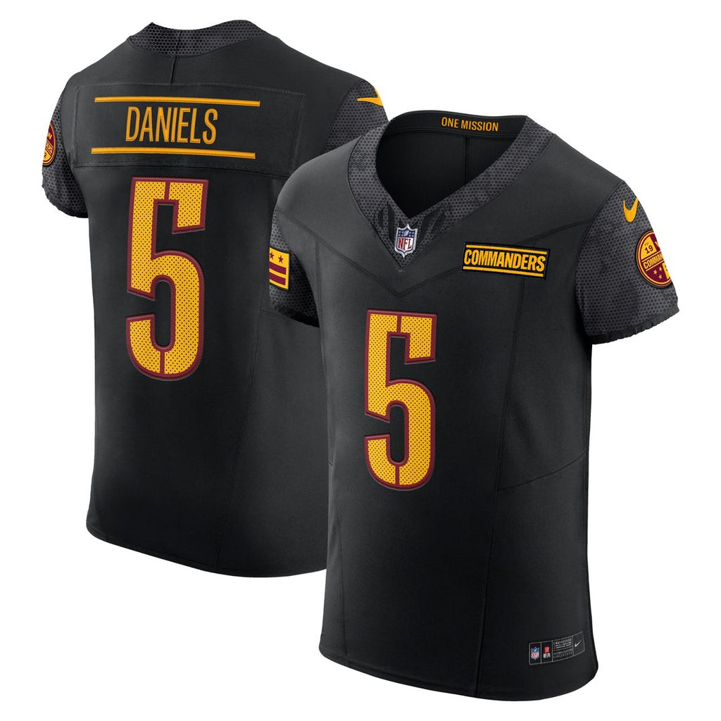 Jayden Daniels Washington Commanders Nike Alternate Vapor F.U.S.E. Elite Jersey - Black Official NFL Team Apparel Football Fan Gear
