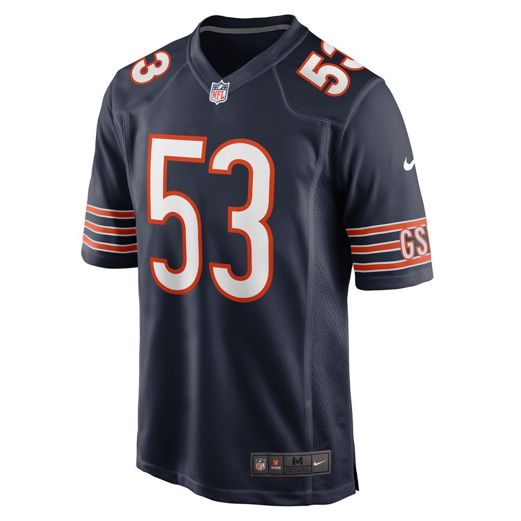 TJ Edwards Chicago Bears Nike Game Player Jersey - Navy Official NFL Team Apparel Football Fan Gear