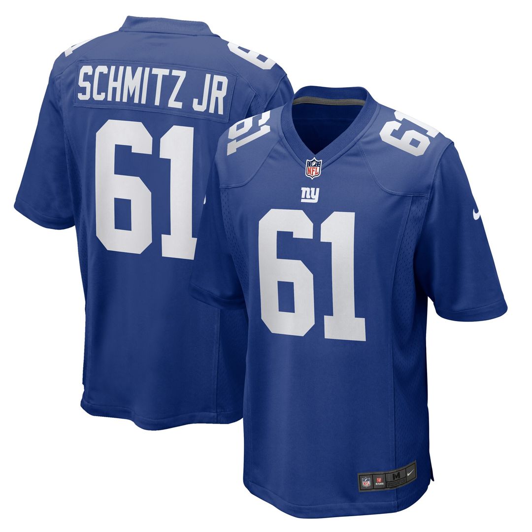 John Michael Schmitz Jr. New York Giants Nike Team Game Jersey - Royal Official NFL Team Apparel Football Fan Gear