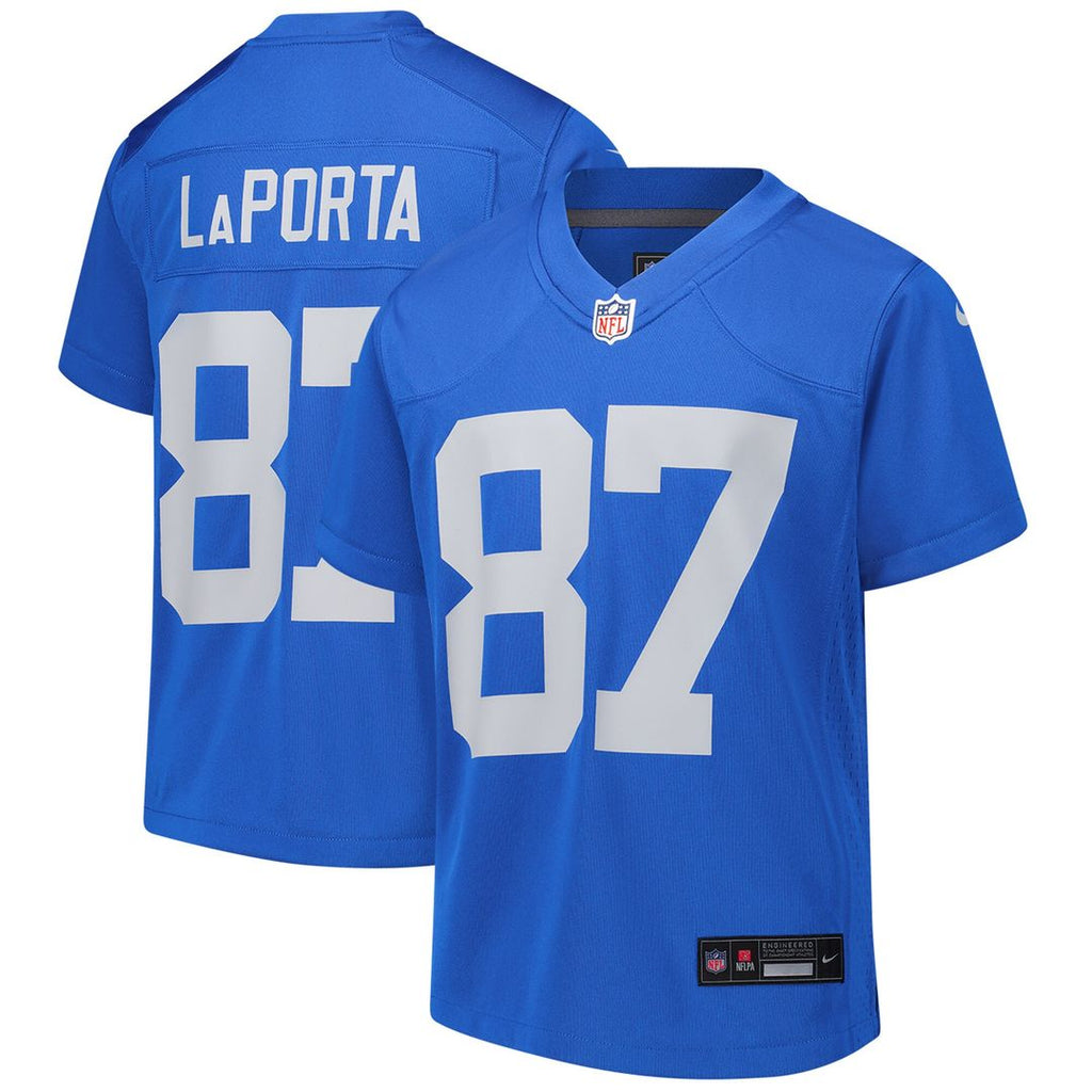 Sam LaPorta Detroit Lions Nike Youth Game Jersey - Blue Official NFL Team Apparel Football Fan Gear