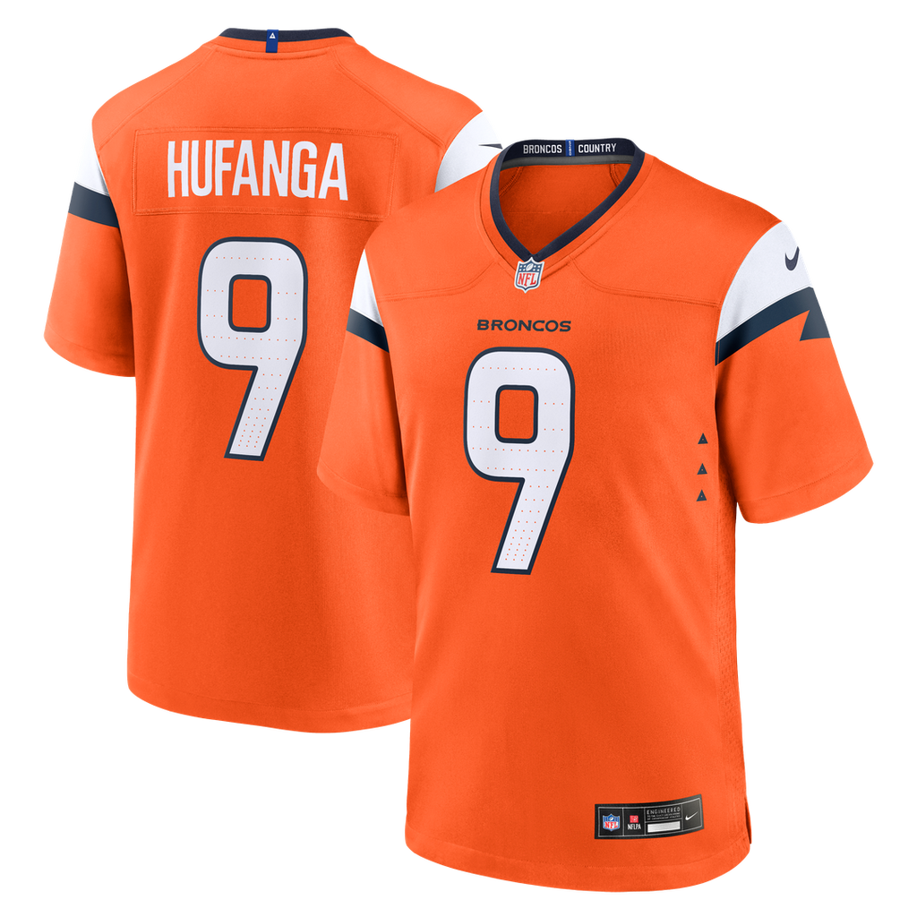 Talanoa Hufanga Denver Broncos Nike Team Game Jersey - Orange Official NFL Team Apparel Football Fan Gear