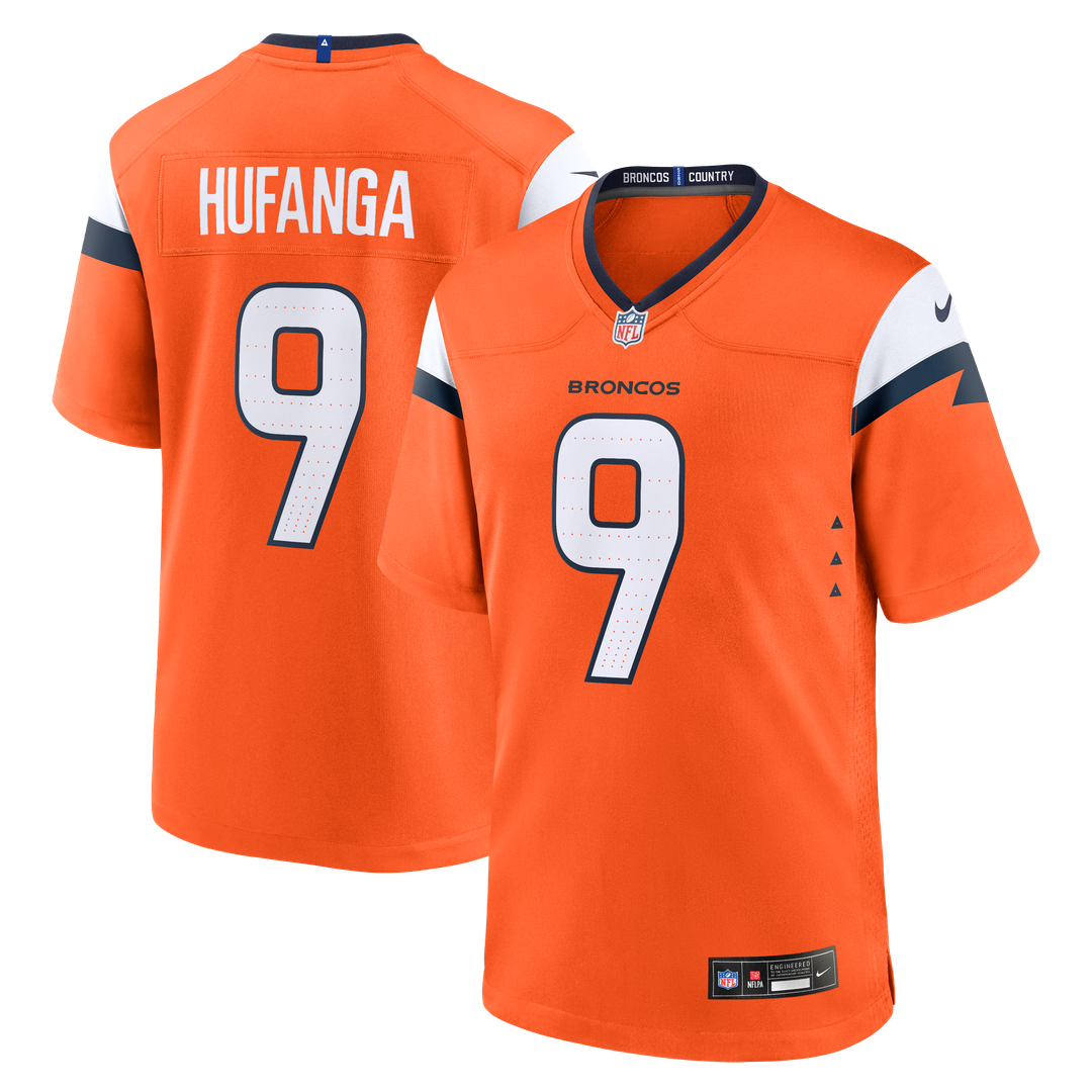 Talanoa Hufanga Denver Broncos Nike Team Game Jersey - Orange Official NFL Team Apparel Football Fan Gear