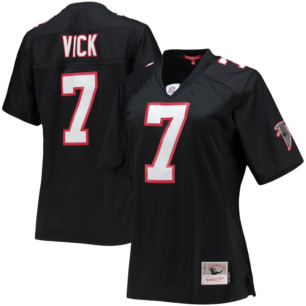 Michael Vick Atlanta Falcons Mitchell & Ness Women's Legacy Replica Player Jersey - Black Official NFL Team Apparel Football Fan Gear
