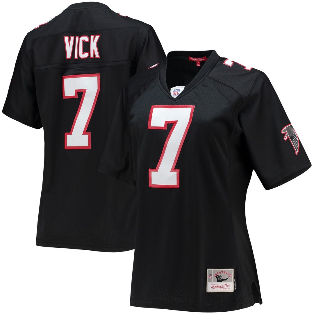 Michael Vick Atlanta Falcons Mitchell & Ness Women's Legacy Replica Player Jersey - Black Official NFL Team Apparel Football Fan Gear