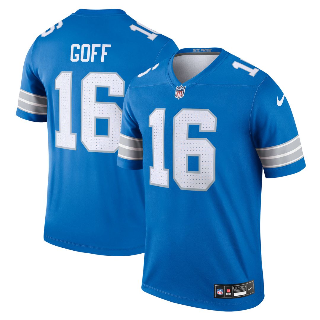 Jared Goff Detroit Lions Nike Legend Player Performance Top - Blue NFL Fan Gear Popular Style