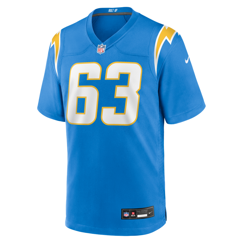 Tyler Biadasz Los Angeles Chargers Nike Team Game Jersey - Powder Blue Official NFL Team Apparel Football Fan Gear