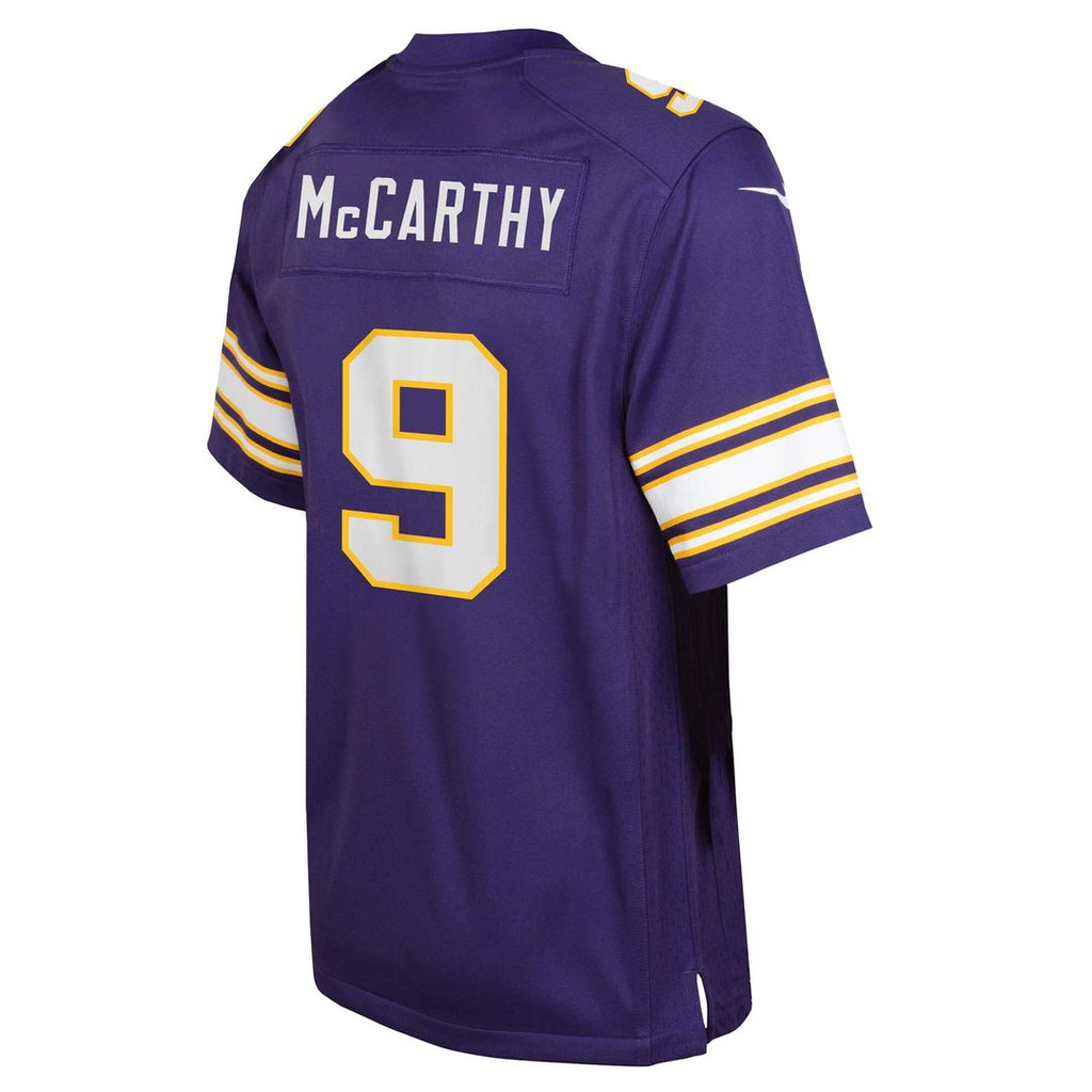 J.J. McCarthy Minnesota Vikings Nike Youth Game Jersey - Purple Official NFL Team Apparel Football Fan Gear