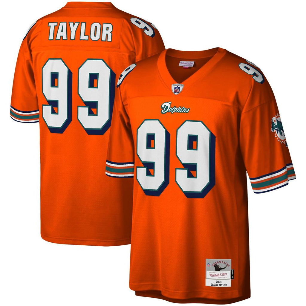 Jason Taylor Miami Dolphins Mitchell & Ness Big & Tall 2004 Retired Player Replica Jersey - Orange Official NFL Team Apparel Football Fan Gear