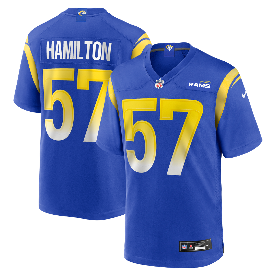 Ty Hamilton Los Angeles Rams Nike Team Game Jersey - Royal Official NFL Team Apparel Football Fan Gear