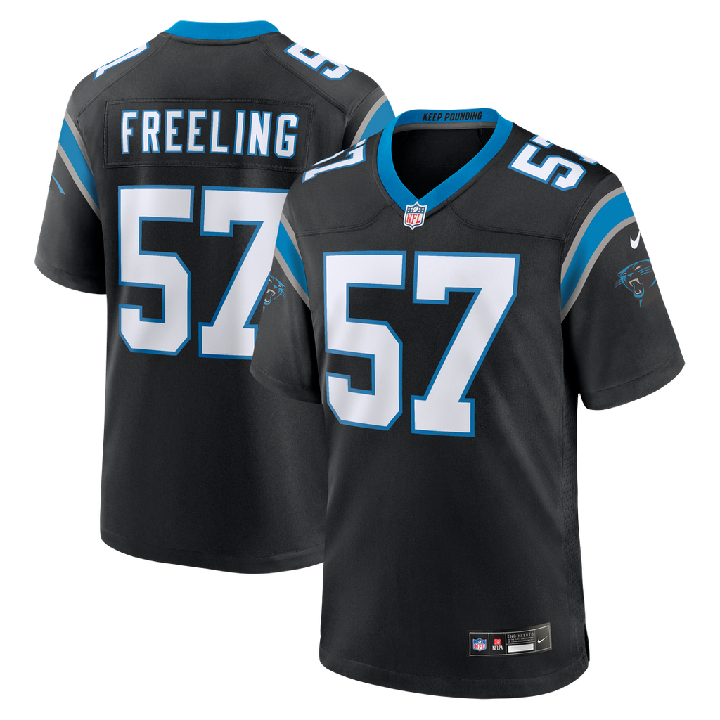 Monroe Freeling Carolina Panthers Nike 2026 NFL Draft First Round Pick No. 19 Team Game Jersey - Black Official NFL Team Apparel Football Fan Gear