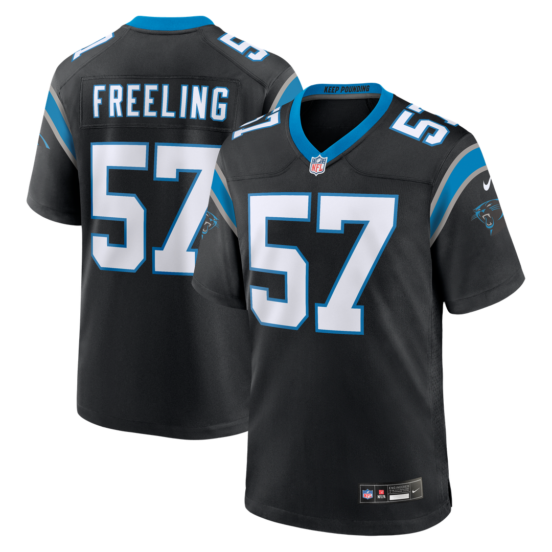 Monroe Freeling Carolina Panthers Nike 2026 NFL Draft First Round Pick No. 19 Team Game Jersey - Black Official NFL Team Apparel Football Fan Gear