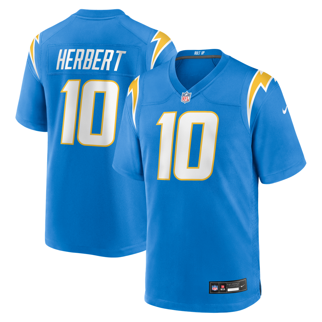 Justin Herbert Los Angeles Chargers Nike Player Game Jersey - Powder Blue Official NFL Team Apparel Football Fan Gear
