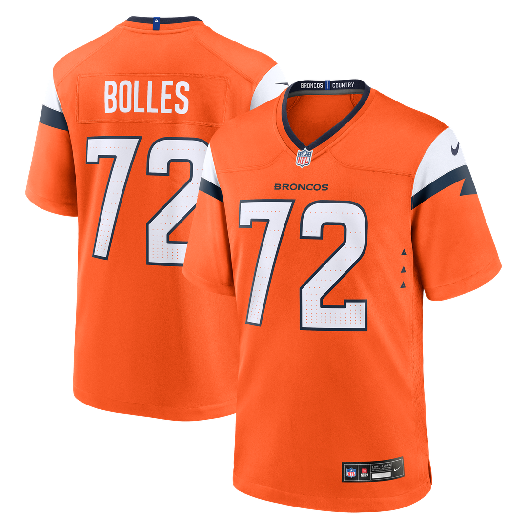 Garett Bolles Denver Broncos Nike Team Game Jersey - Orange Official NFL Team Apparel Football Fan Gear