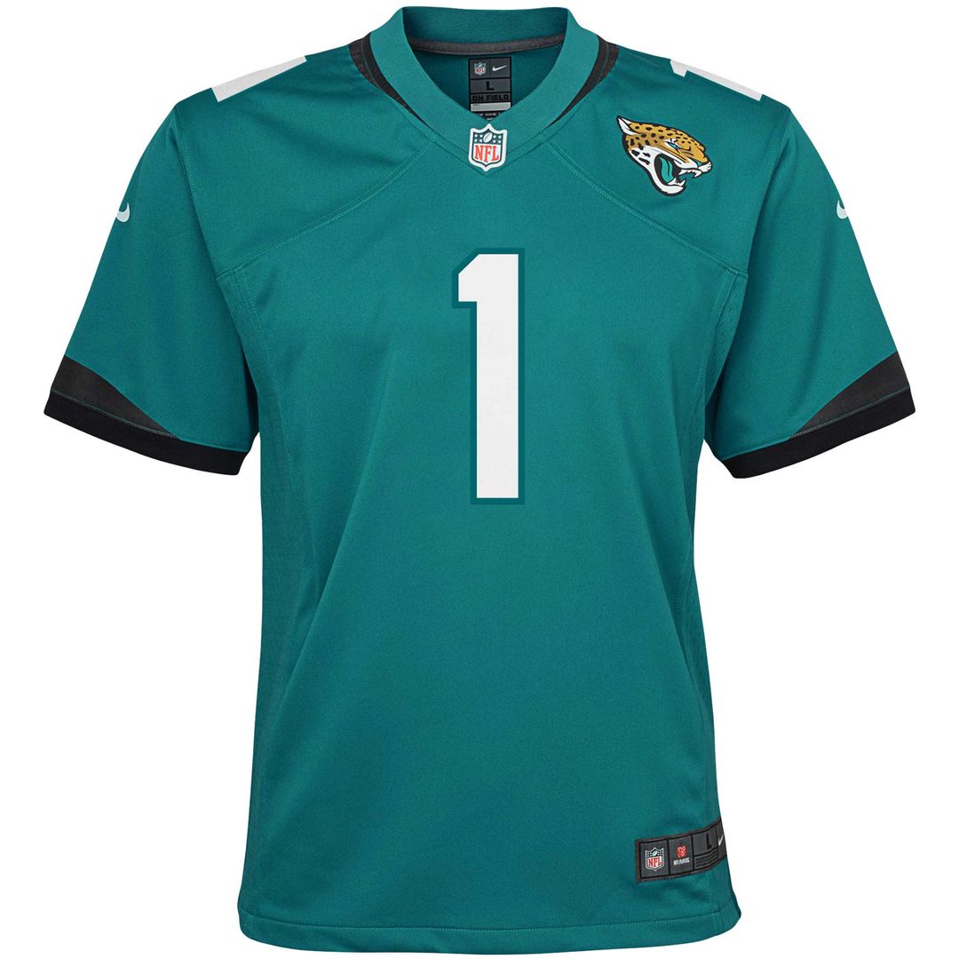 Travis Etienne Jacksonville Jaguars Nike Youth Game Jersey - Teal Official NFL Team Apparel Football Fan Gear