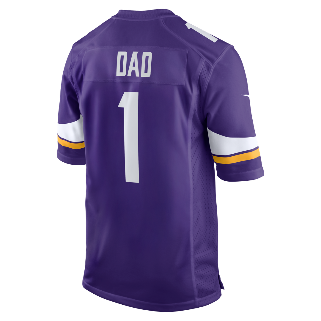 Number 1 Dad Minnesota Vikings Nike Game Jersey - Purple Official NFL Team Apparel Football Fan Gear