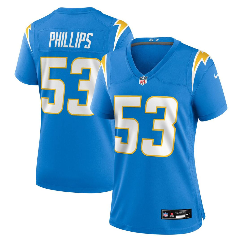 Del'Shawn Phillips Los Angeles Chargers Nike Women's Team Game Jersey - Powder Blue Official NFL Team Apparel Football Fan Gear