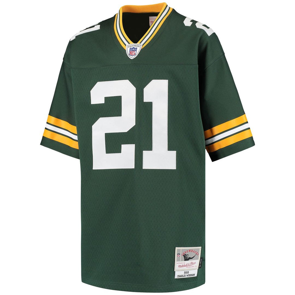 Charles Woodson Green Bay Packers Mitchell & Ness Youth Retired Player Legacy Jersey - Green Official NFL Team Apparel Football Fan Gear