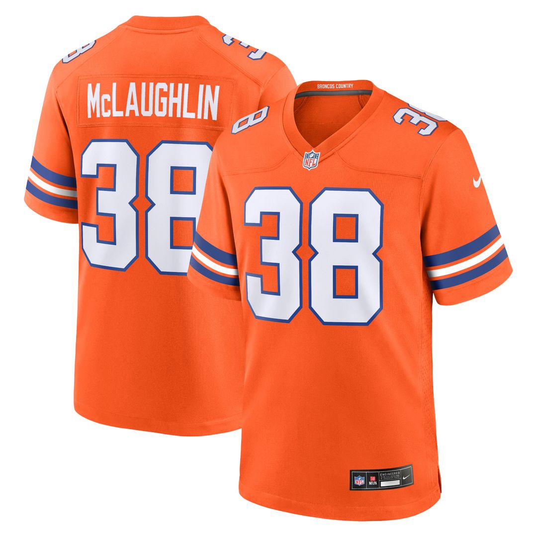 Jaleel McLaughlin Denver Broncos Nike Mile High Collection 1977 Throwback Player Game Jersey - Orange Official NFL Team Apparel Football Fan Gear