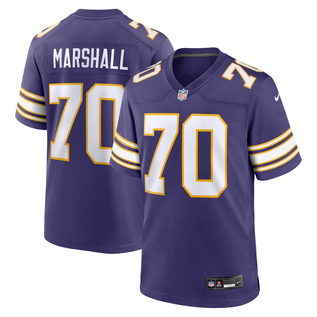 Jim Marshall Minnesota Vikings Nike Retired Player Alternate Game Jersey - Purple Official NFL Team Apparel Football Fan Gear