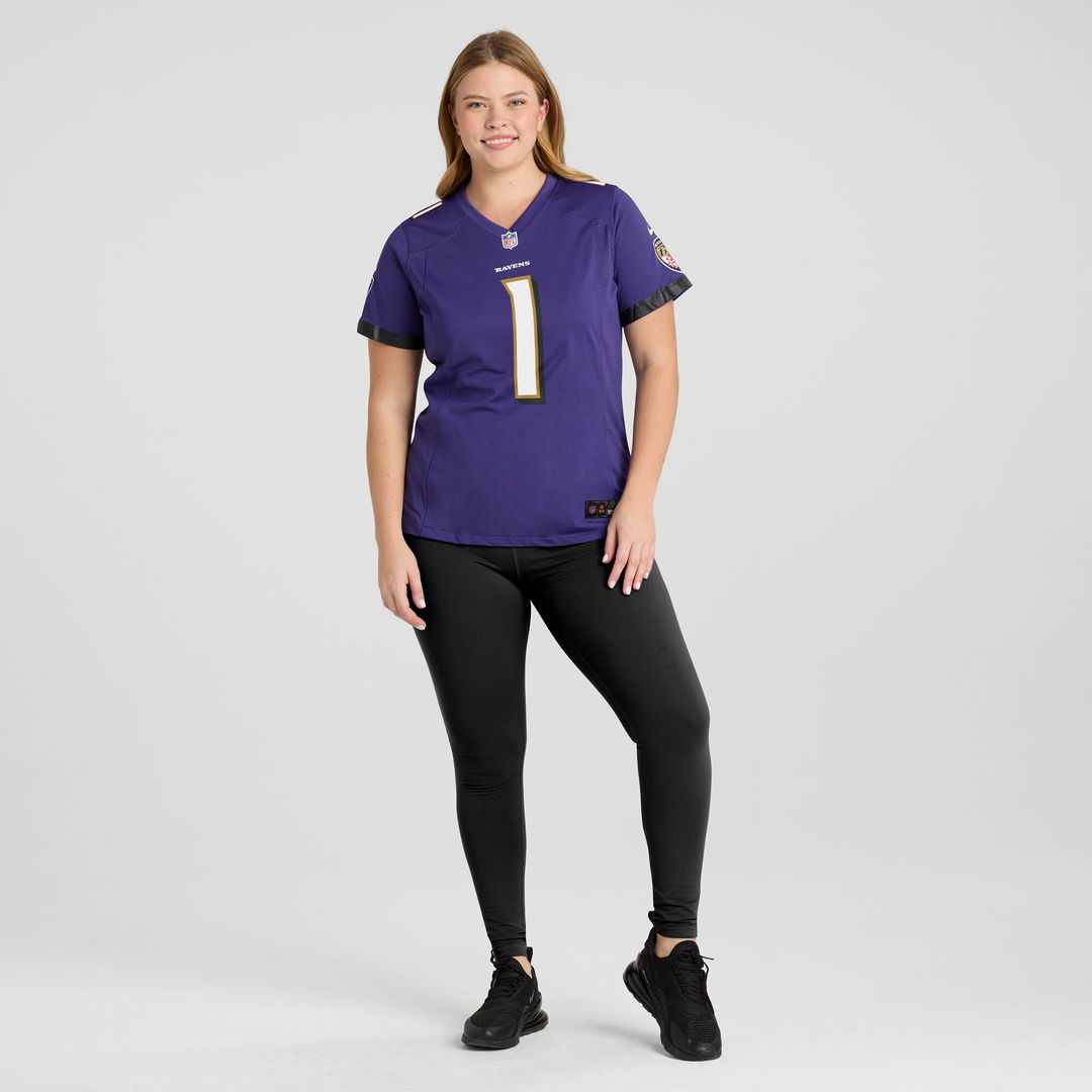 Number 1 Mom Baltimore Ravens Nike Women's Game Jersey - Purple Official NFL Team Apparel Football Fan Gear