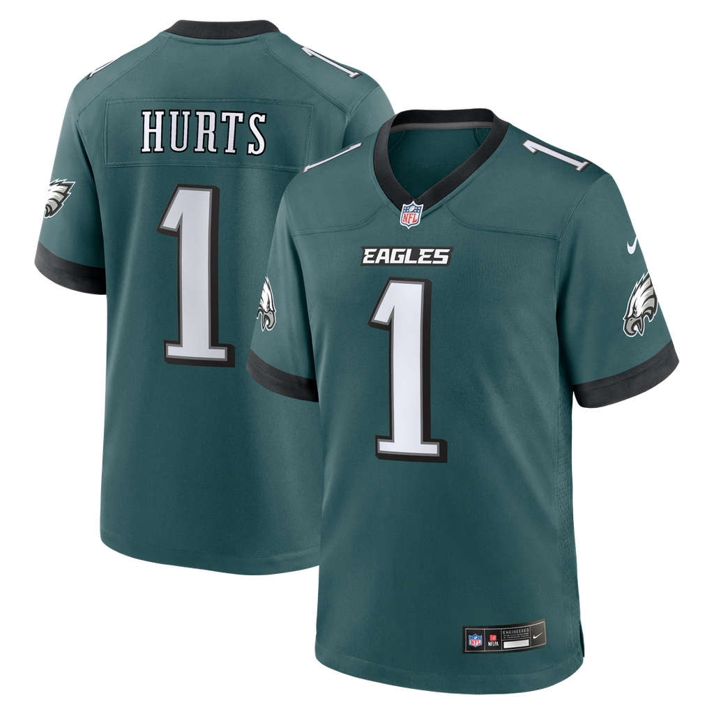 Jalen Hurts Philadelphia Eagles Nike Team Game Jersey - Midnight Green Official NFL Team Apparel Football Fan Gear