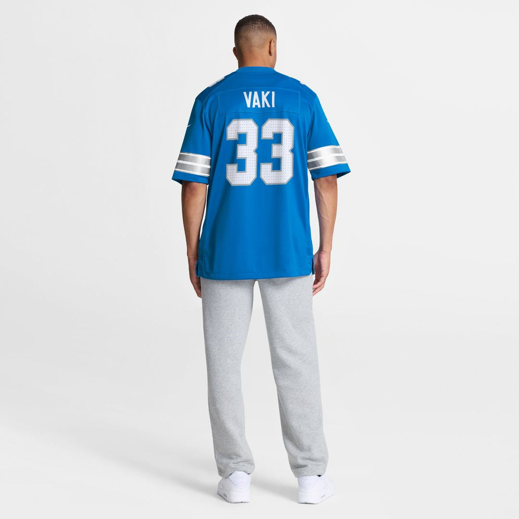 Sione Vaki Detroit Lions Nike Team Game Jersey - Blue Official NFL Team Apparel Football Fan Gear