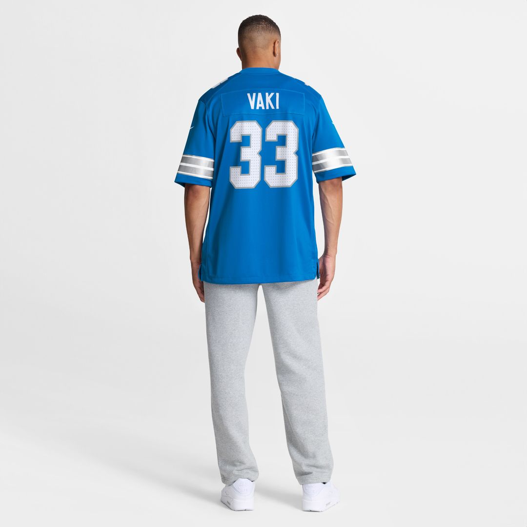 Sione Vaki Detroit Lions Nike Team Game Jersey - Blue Official NFL Team Apparel Football Fan Gear