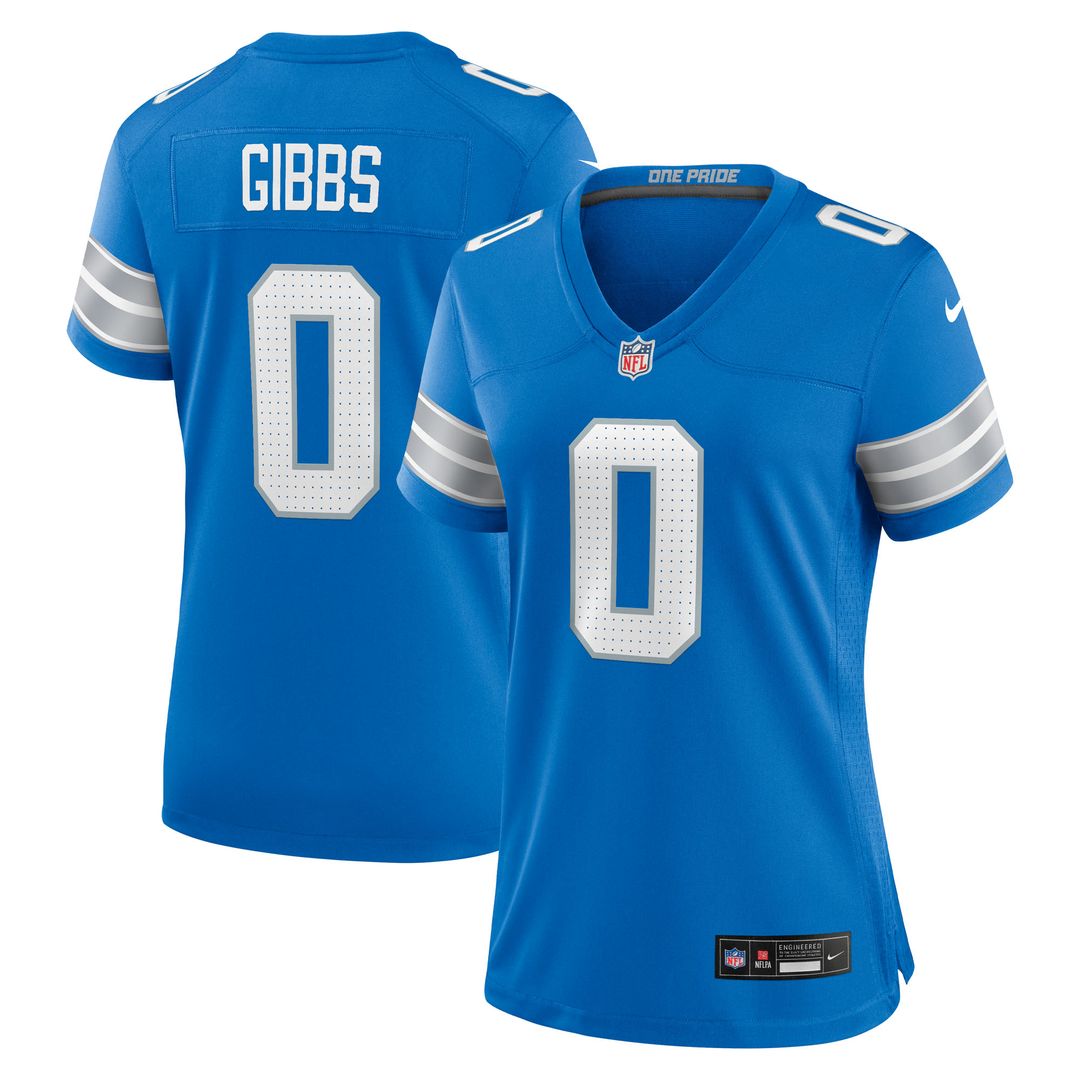 Jahmyr Gibbs Detroit Lions Nike Women's 2nd Alternate Game Player Jersey - Black Official NFL Team Apparel Football Fan Gear