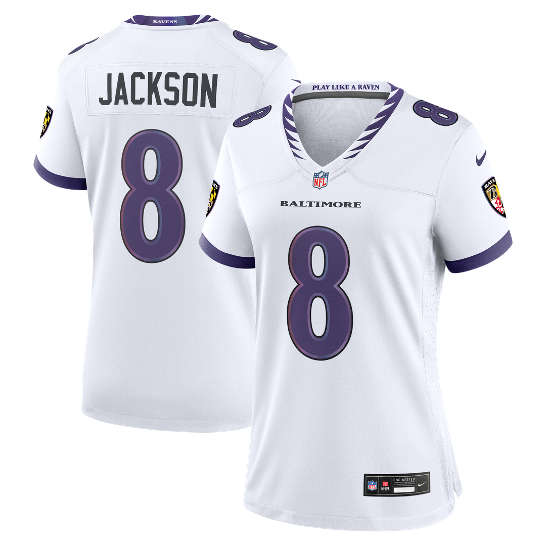 Lamar Jackson Baltimore Ravens Nike Women's Game Jersey - White Official NFL Team Apparel Football Fan Gear