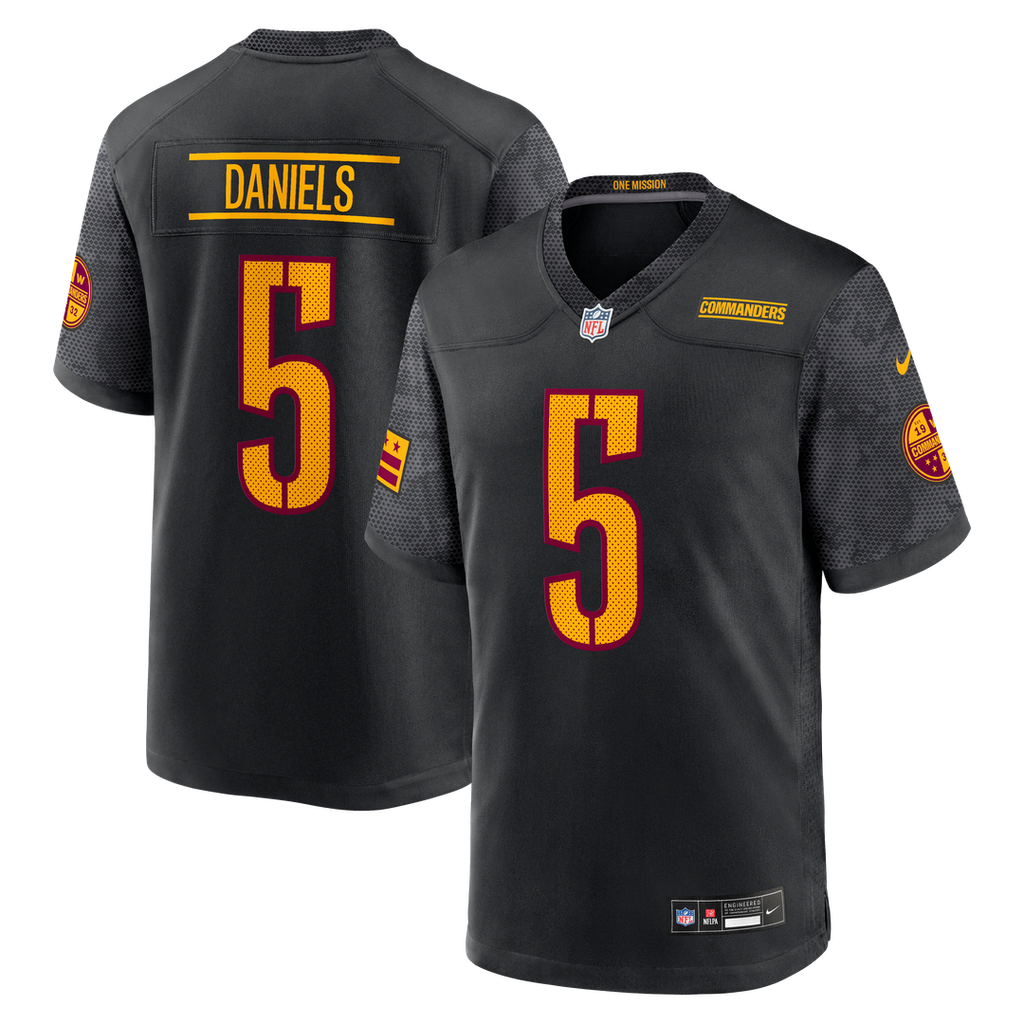 Jayden Daniels Washington Commanders Nike Alternate Game Player Jersey - Black Official NFL Team Apparel Football Fan Gear