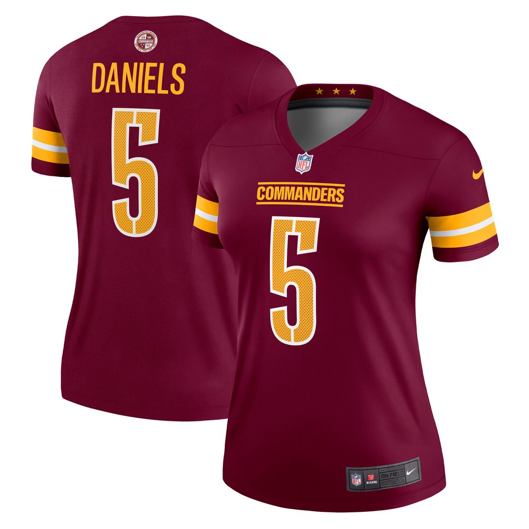 Jayden Daniels Washington Commanders Nike Women's Legend Player Performance Top - Burgundy NFL Fan Gear Popular Style