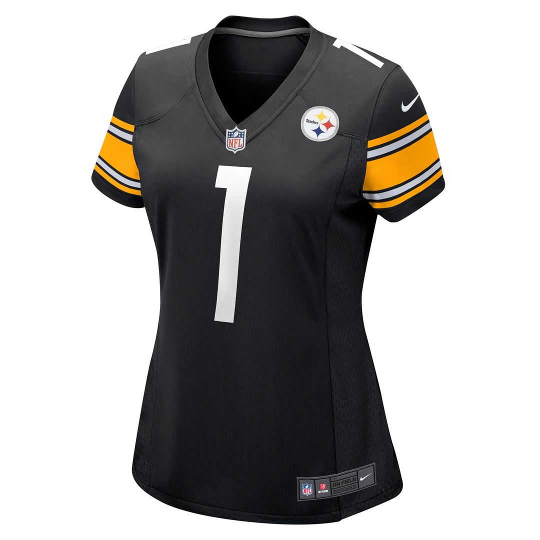 Number 1 Bride Pittsburgh Steelers Nike Women's Game Jersey - Black Official NFL Team Apparel Football Fan Gear
