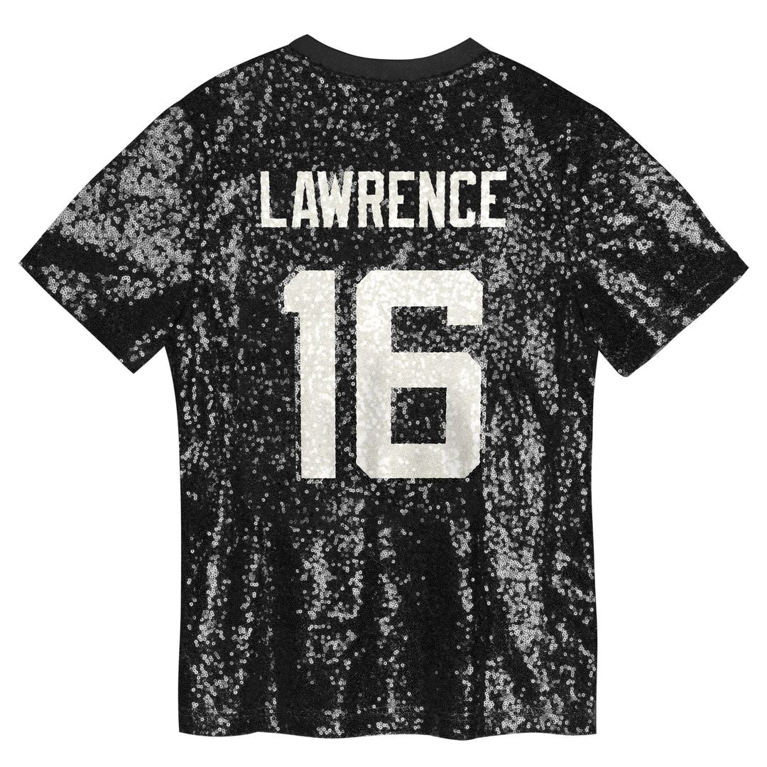 Trevor Lawrence Jacksonville Jaguars Girls Youth Sequin V-Neck Fashion Jersey - Black Official NFL Team Apparel Football Fan Gear