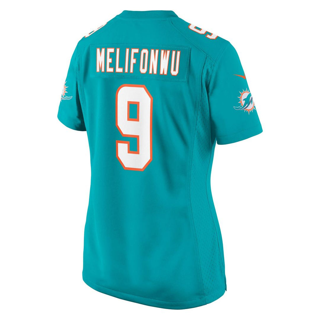Ifeatu Melifonwu Miami Dolphins Nike Women's Team Game Jersey - Aqua Official NFL Team Apparel Football Fan Gear