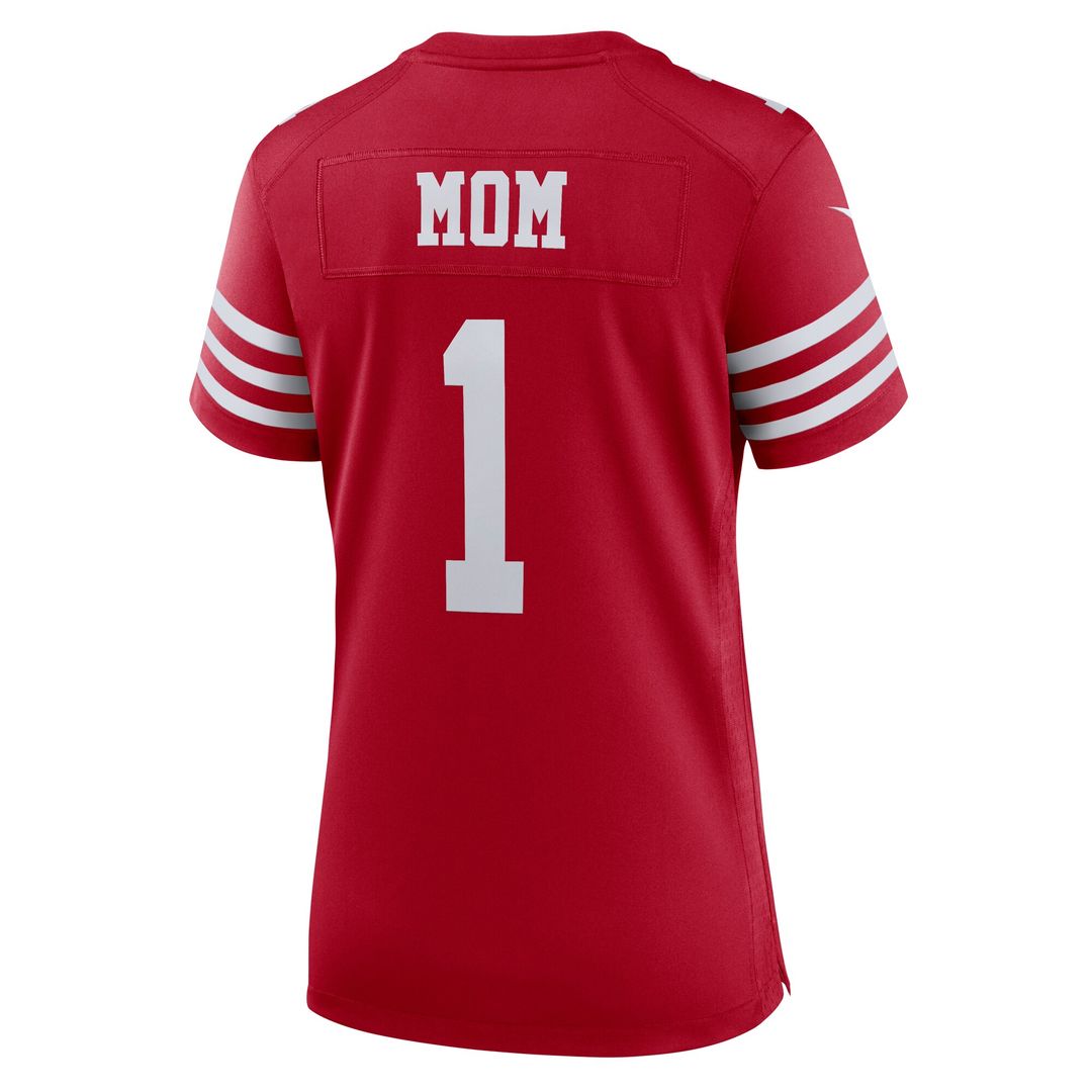 Number 1 Mom San Francisco 49ers Nike Women's Game Jersey - Scarlet Official NFL Team Apparel Football Fan Gear