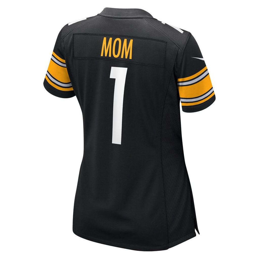 Number 1 Mom Pittsburgh Steelers Nike Women's Game Jersey - Black Official NFL Team Apparel Football Fan Gear