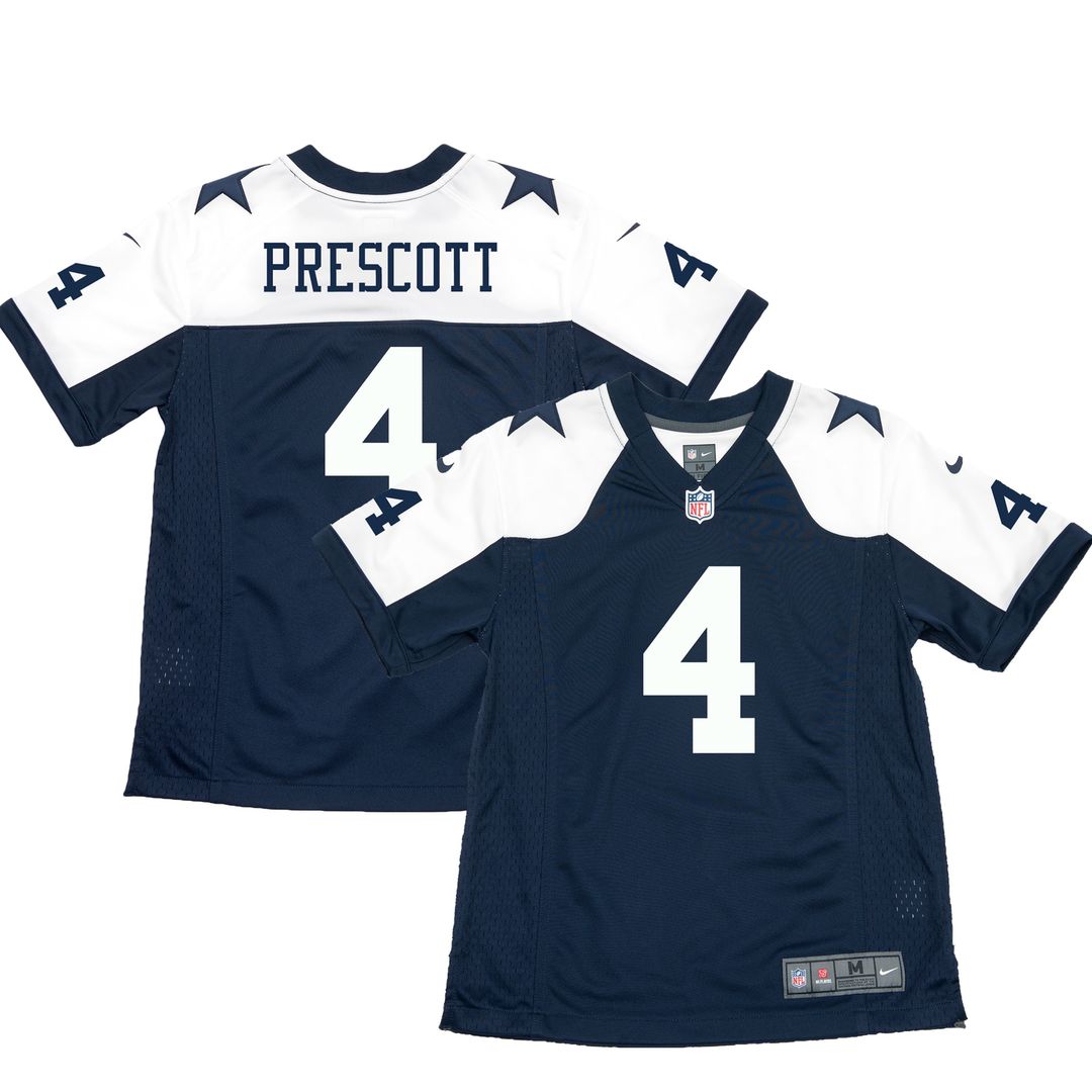 Dak Prescott Dallas Cowboys Nike Youth Color Rush Game Jersey - White Official NFL Team Apparel Football Fan Gear