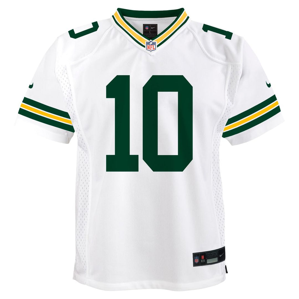 Jordan Love Green Bay Packers Nike Youth Game Jersey - White Official NFL Team Apparel Football Fan Gear