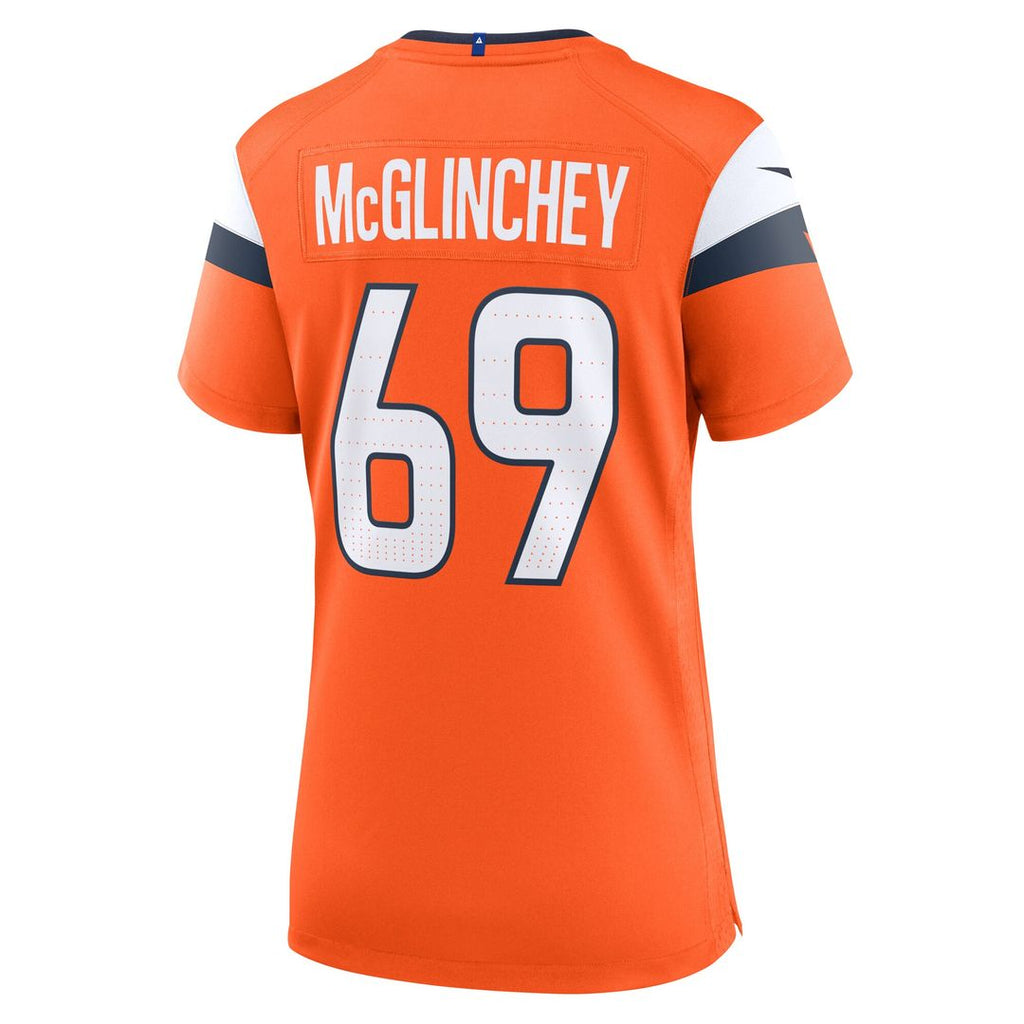 Mike McGlinchey Denver Broncos Nike Women's Team Game Jersey - Orange Official NFL Team Apparel Football Fan Gear