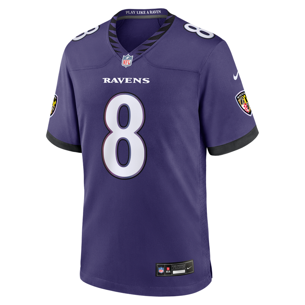 Lamar Jackson Baltimore Ravens Nike Team Game Jersey - Purple Official NFL Team Apparel Football Fan Gear