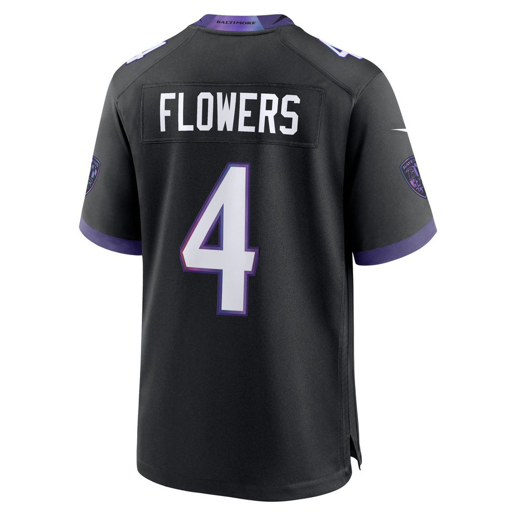 Zay Flowers Baltimore Ravens Nike Alternate Game Jersey - Black Official NFL Team Apparel Football Fan Gear
