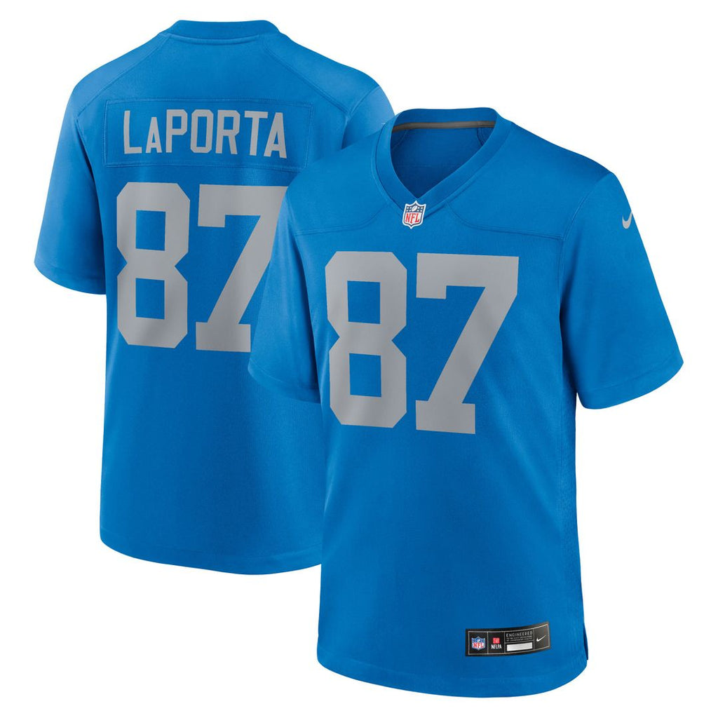 Sam LaPorta Detroit Lions Nike Alternate Game Jersey - Blue Official NFL Team Apparel Football Fan Gear