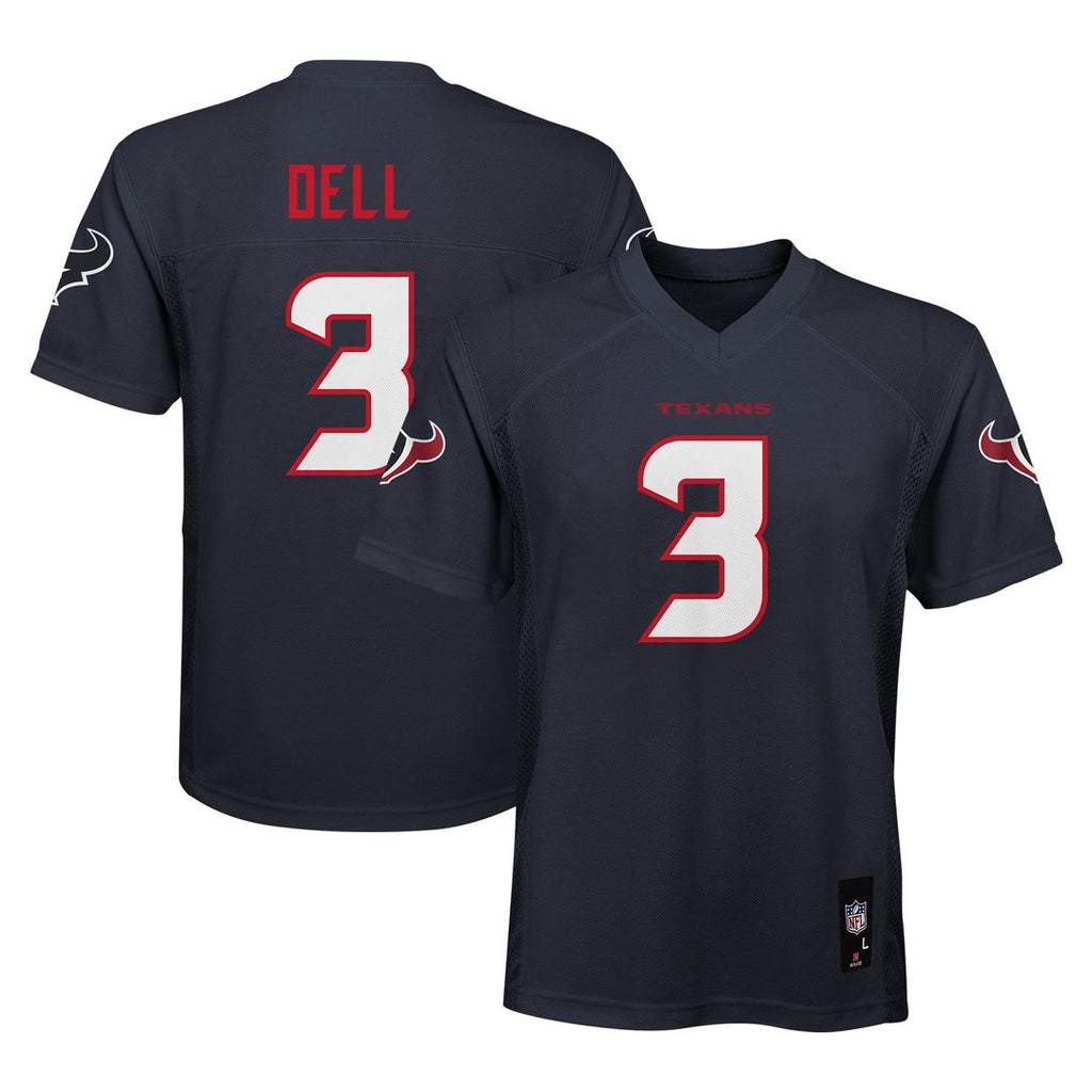 Tank Dell Houston Texans Youth Replica Player Jersey - Navy Official NFL Team Apparel Football Fan Gear