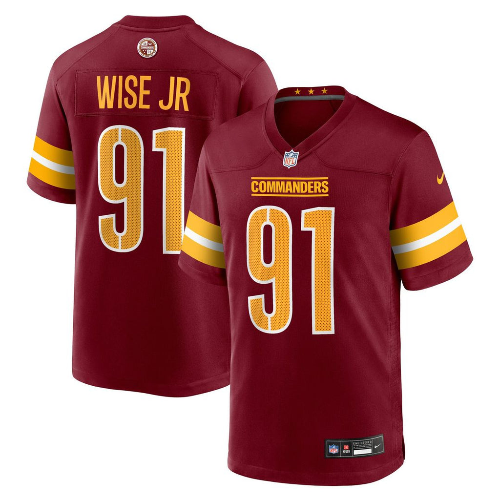 Deatrich Wise Jr. Washington Commanders Nike Team Game Jersey - Burgundy Official NFL Team Apparel Football Fan Gear