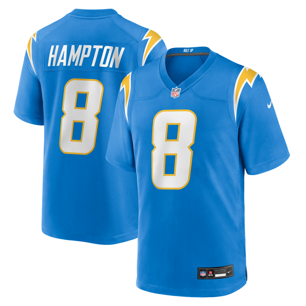 Omarion Hampton Los Angeles Chargers Nike Team Game Jersey - Powder Blue Official NFL Team Apparel Football Fan Gear
