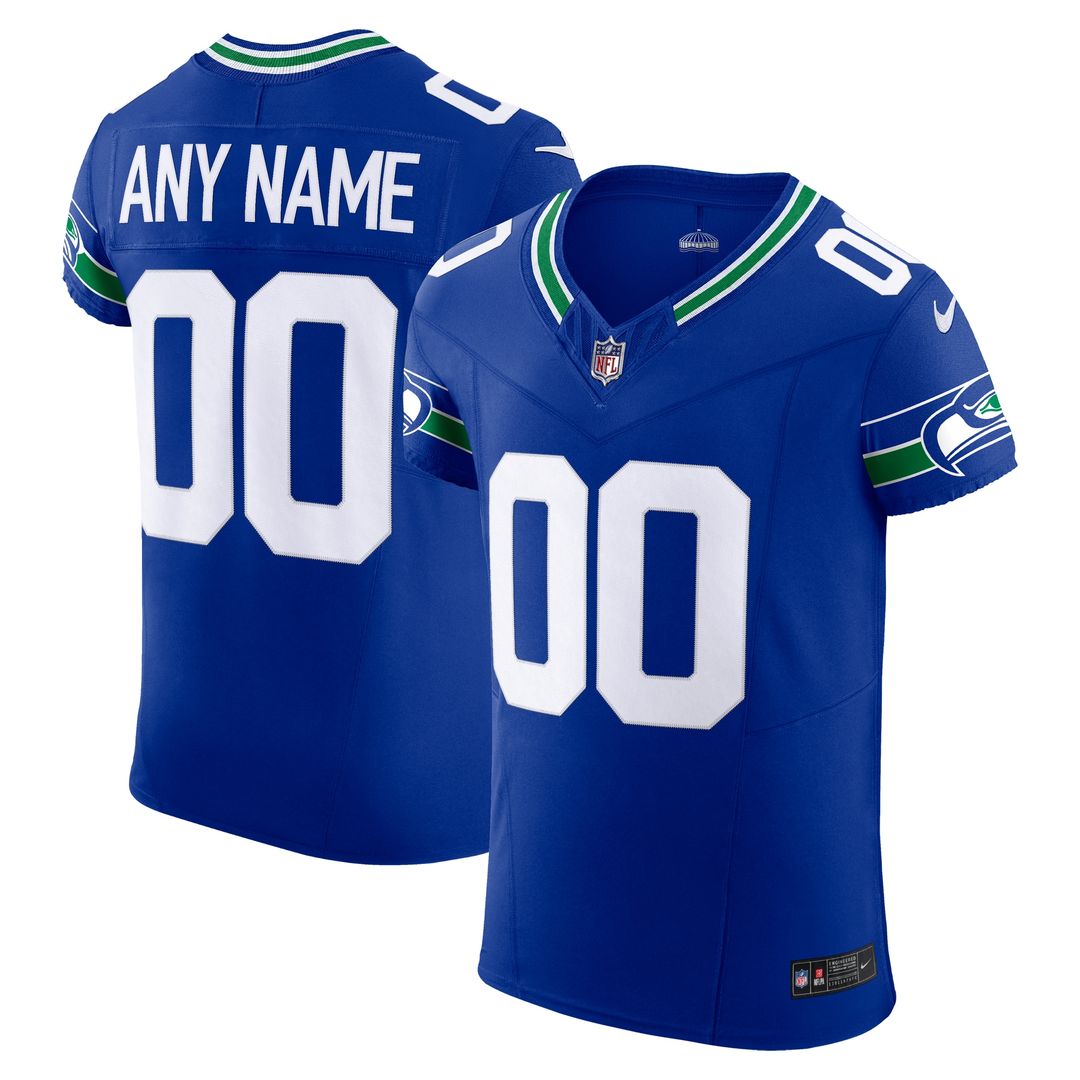 Seattle Seahawks Nike Alternate Vapor F.U.S.E. Elite Custom Jersey - Men's Royal Official NFL Team Apparel Football Fan Gear