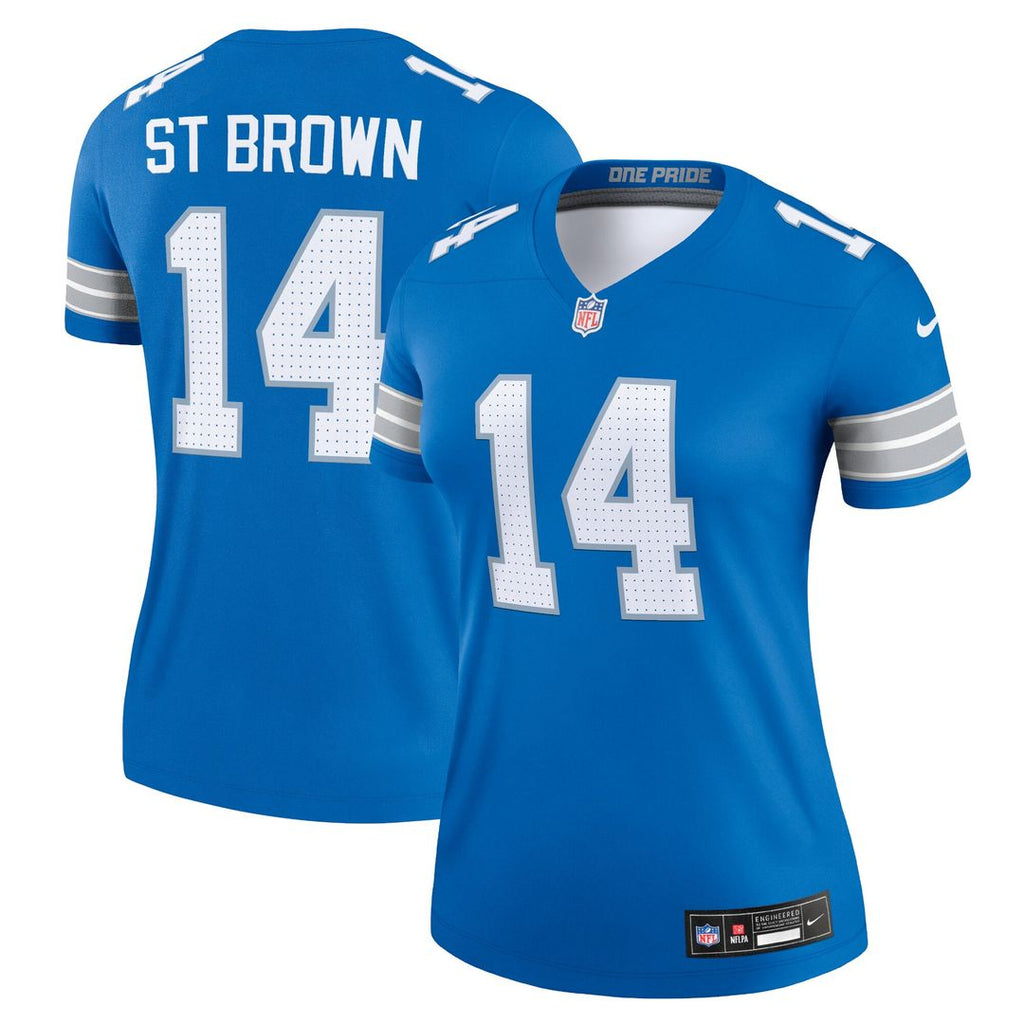 Amon-Ra St. Brown Detroit Lions Nike Women's Legend Player Performance Top - Blue NFL Fan Gear Popular Style