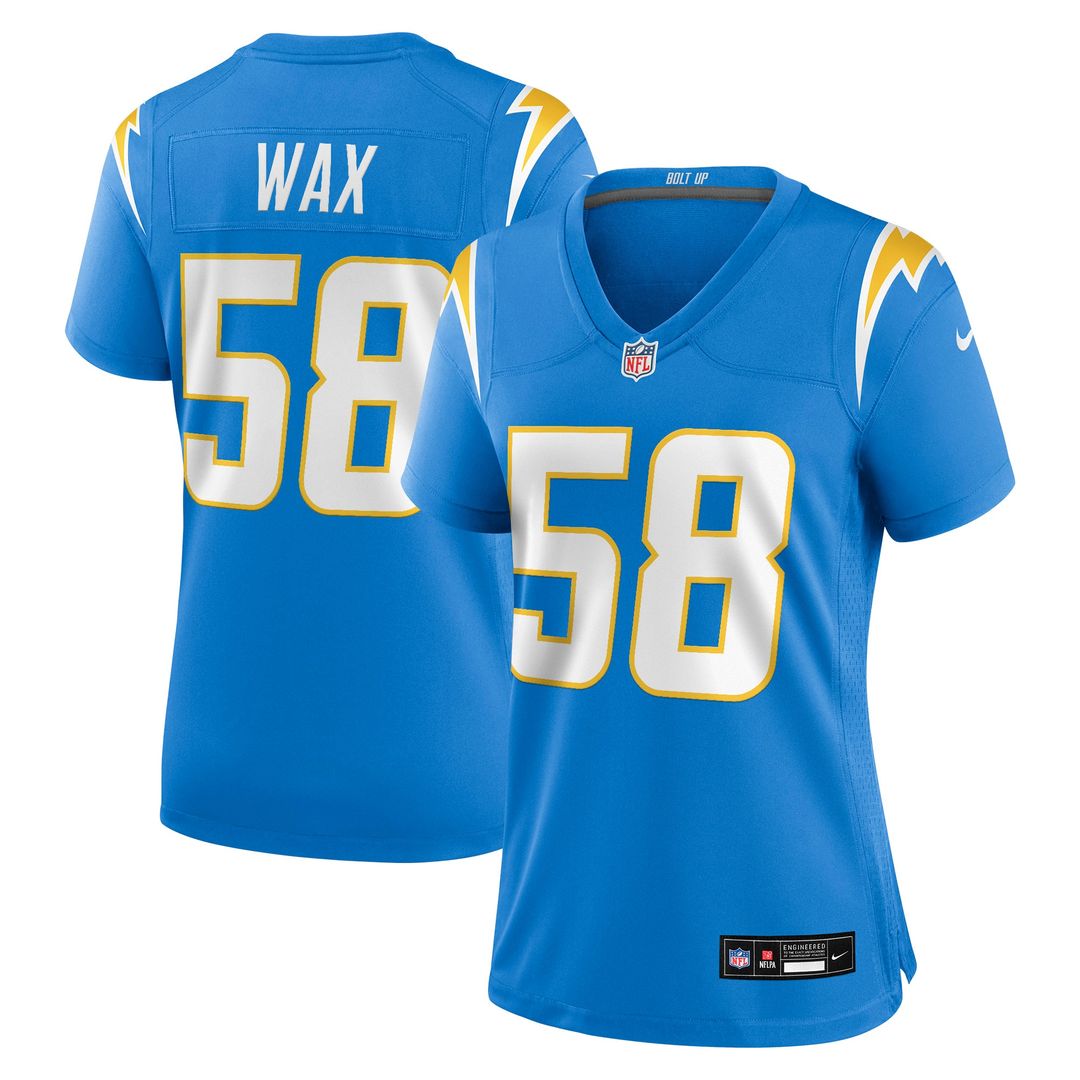 Marlowe Wax Los Angeles Chargers Nike Women's Team Game Jersey - Powder Blue Official NFL Team Apparel Football Fan Gear