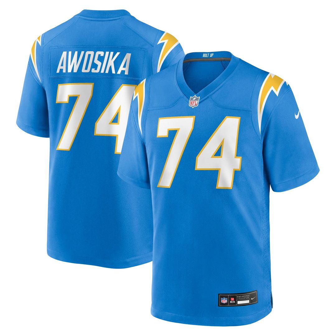 Kayode Awosika Los Angeles Chargers Nike Team Game Jersey - Powder Blue Official NFL Team Apparel Football Fan Gear